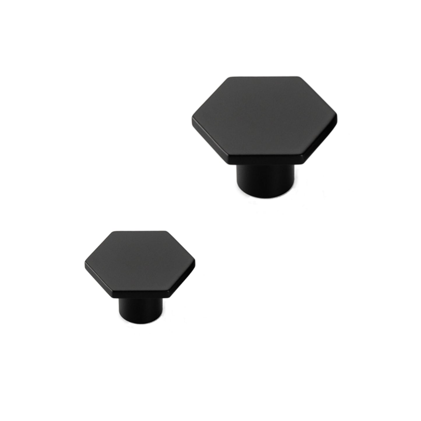 Solid Black Drawer Knobs - 1.33" Diameter (34mm), Matt Black - Hexagon Dresser Knobs for Lving Room，Bedrooms，DIY Lovers，Gifts