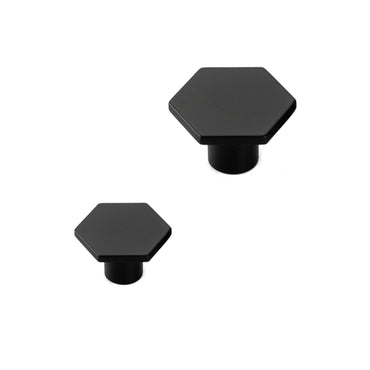 Solid Black Drawer Knobs - 1.33" Diameter (34mm), Matt Black - Hexagon Dresser Knobs for Lving Room，Bedrooms，DIY Lovers，Gifts