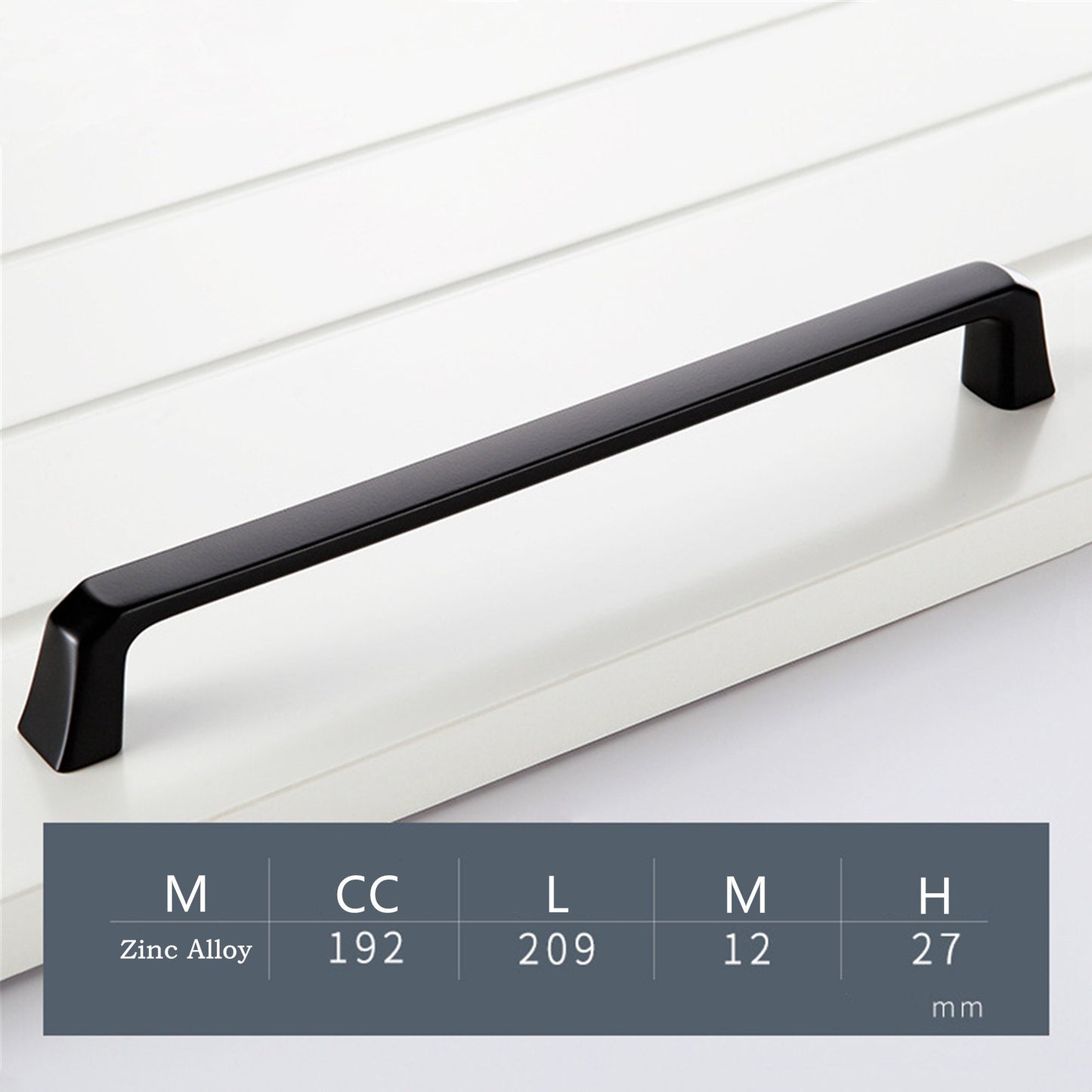 Matte Black Cabinet Handles, Modern Zinc Alloy Cabinet Pulls For Kitchen Cupboard Door, Bedroom Dresser Drawer, Bathroom Furniture Hardware