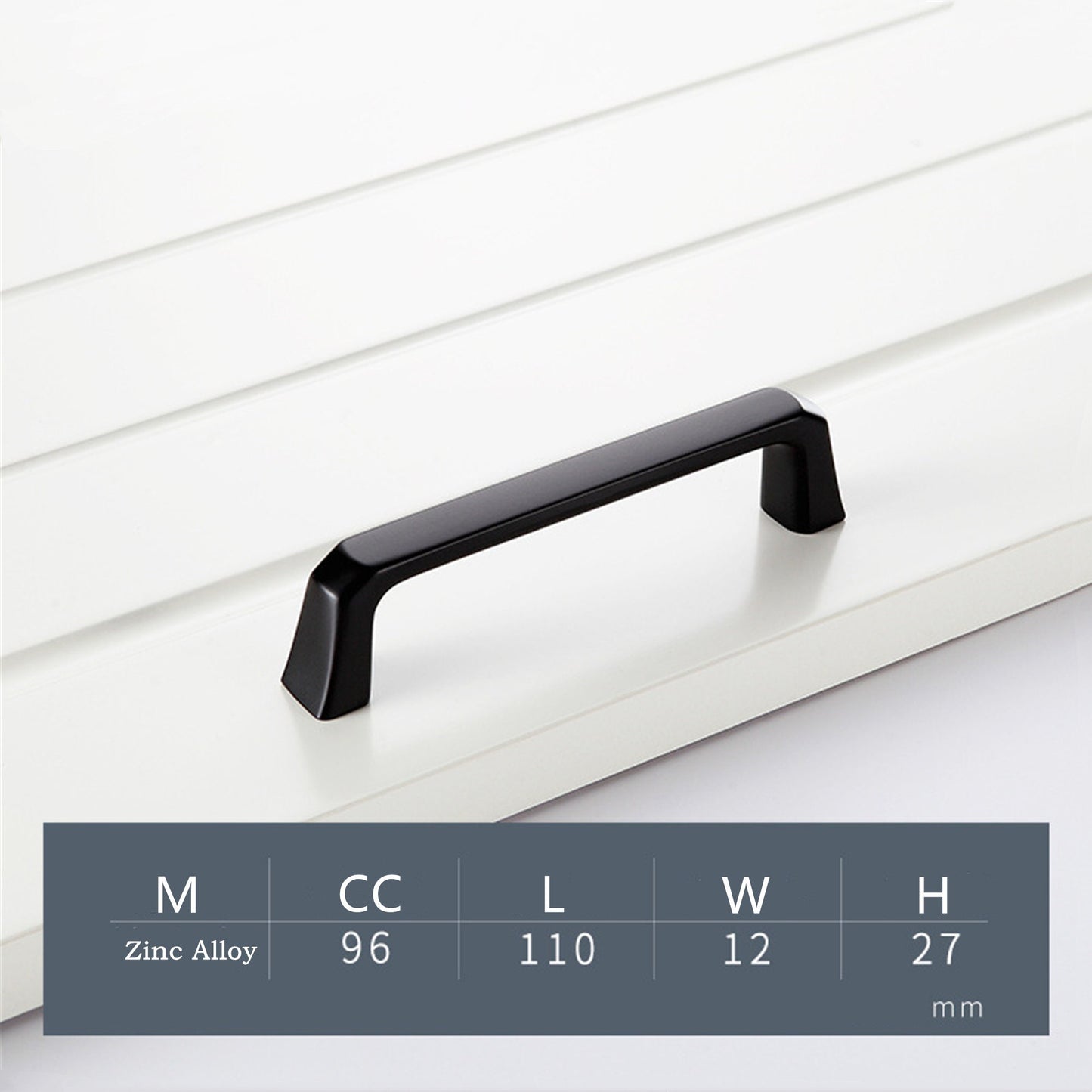 Matte Black Cabinet Handles, Modern Zinc Alloy Cabinet Pulls For Kitchen Cupboard Door, Bedroom Dresser Drawer, Bathroom Furniture Hardware