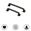 3.75 Inch Matte Black Cabinet Handles for Bathroom, Wardrobe, Bedroom