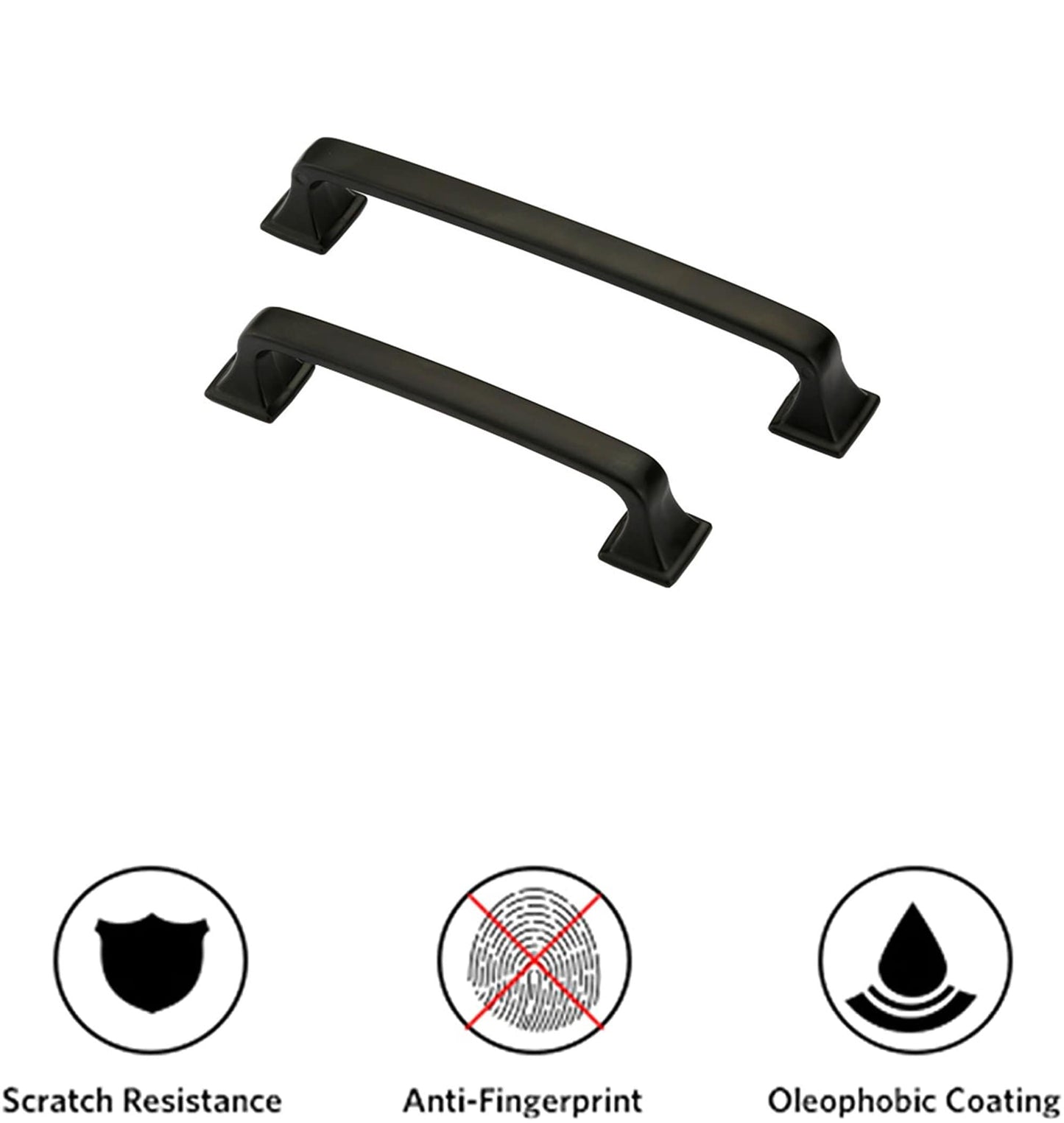 5 Inch(128mm) Kitchen Cabinet Pulls, Matte Black Aluminum Alloy Cabinet Handles For Bathroom Cupboard Drawer Handles Dresser Pulls