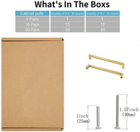 6 INCH(Center To Center) BRUSHED BRASS CABINET PULLS (152MM, CUSTOMIZED SIZE)