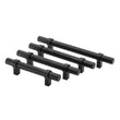 Flat Black Cabinet Bar Handle Pull - 3.5" (90mm) Hole Centers