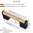 Brushed Brass Square Cabinet Handle Stainless Steel Drawer Pulls，Gold Kitchen Cabinet Pulls with Black Base for Kitchen Bath Bedroom