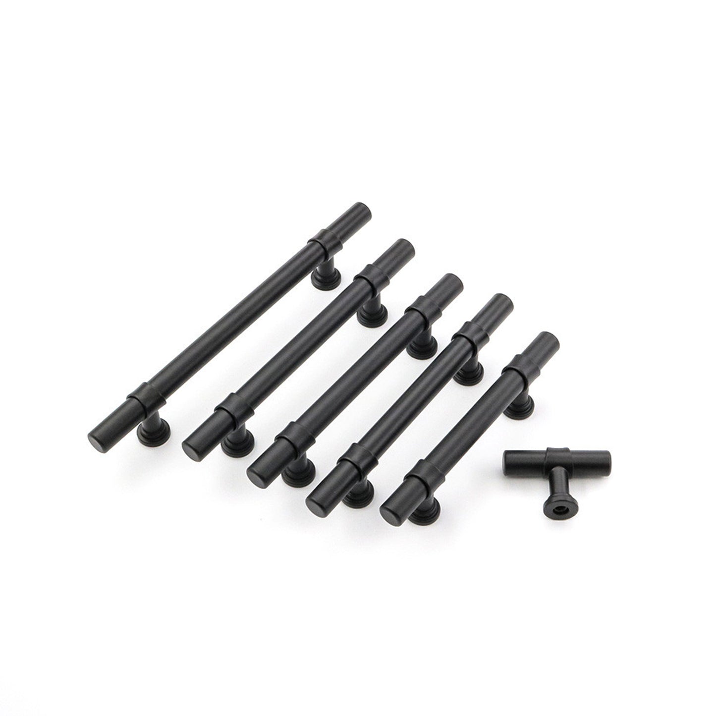 3.5 Inch Kitchen Cabinet Handles Drawer Pulls - Matte Black T Bar Handle Pull - 3.5" (90mm) Hole Centers, 5-9/10" Overall Length